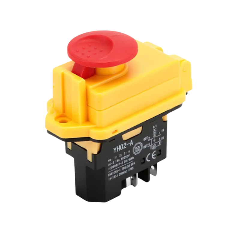 Interruptor Pulsador Electromagnético YH02-A 4pines 16A 250V