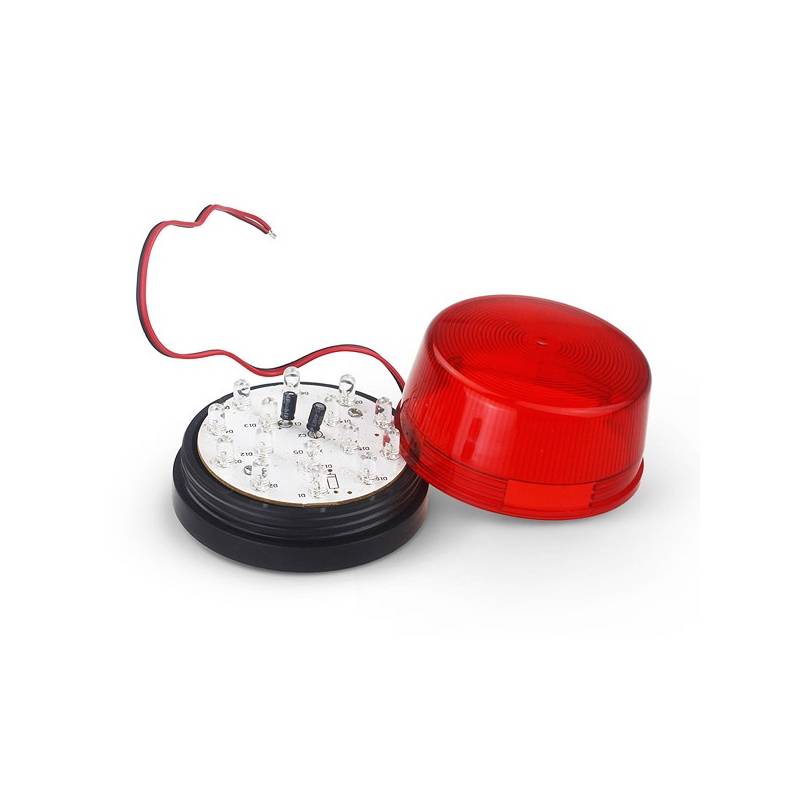 Baliza Led Estroboscópica Vhome Roja 12V Cableada