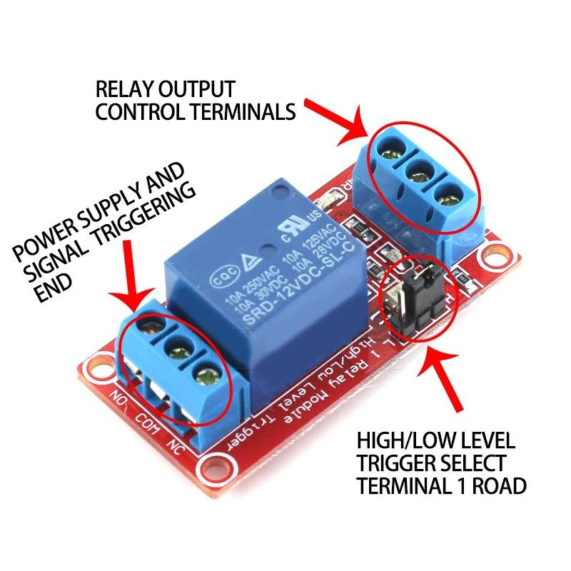 Módulo Relé 5V Vhome 1 Canal de Alto y Bajo Nivel ESP32 Arduino