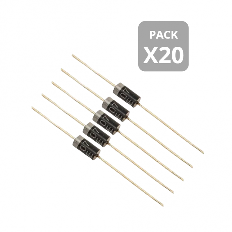 Diodo Rectificador 1N4007 1000V 1A Pack 20-50 Unds.